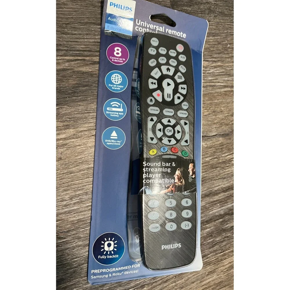 Philips Universal Remote Control 8 Device Elite Backlit ROKU SRP9488C/27 - Black